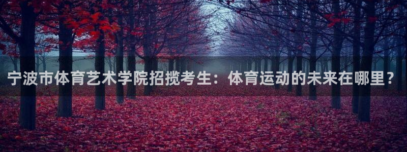 betway西汉姆：宁波市体育艺术学院招揽考生：体育运动的未来在哪里？